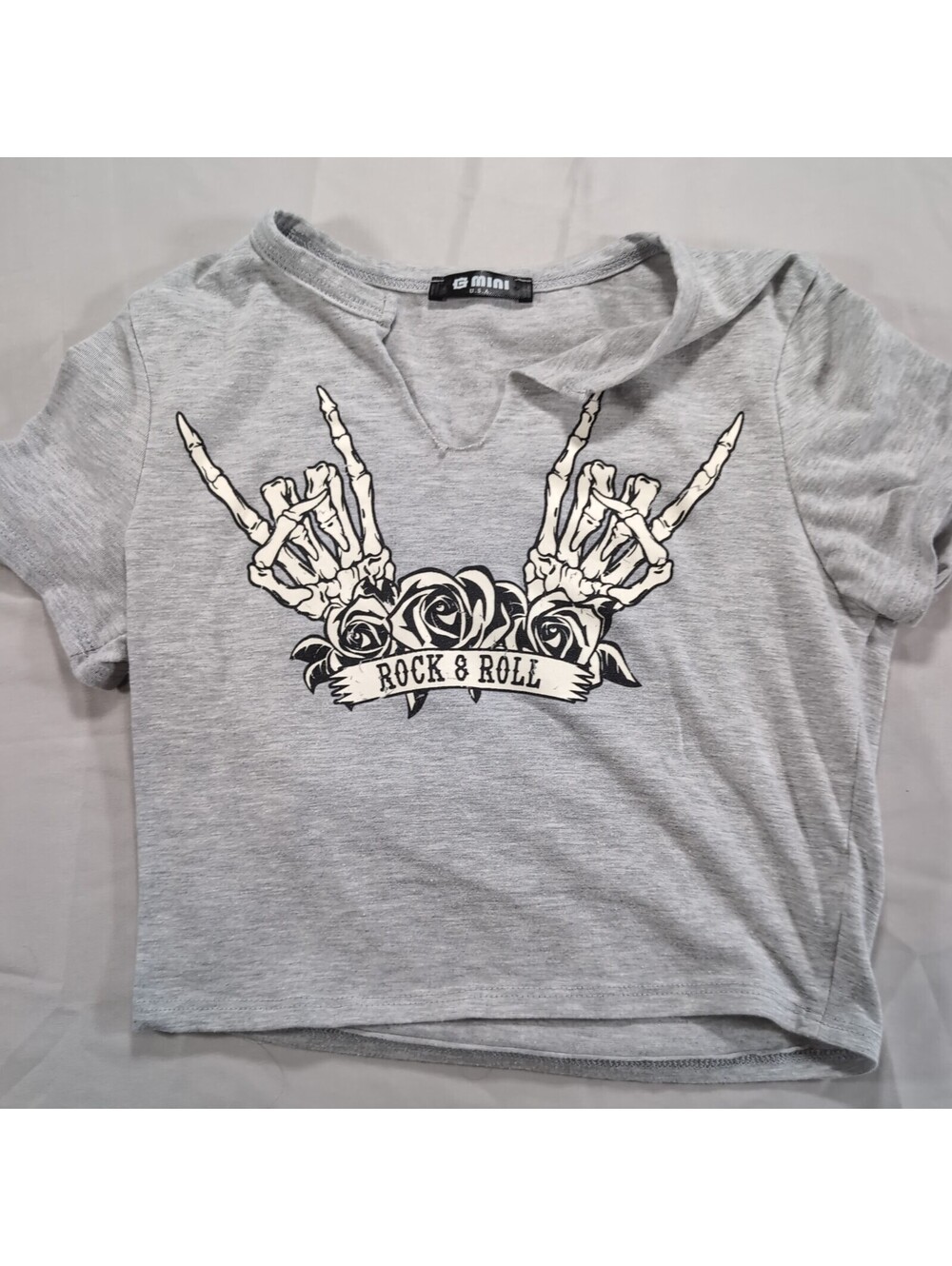G Mini Gray Rock & Roll Graphic Short Sleeve T-Shirt